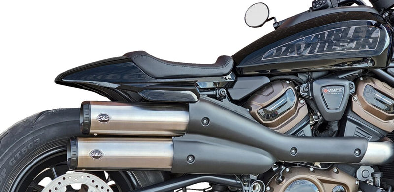 S&S Cycle Grand National Slip-On Mufflers for 2021-2025 Harley-Davidson RH 1250 S ABS Brushed Stainless Steel Pair #550-1111