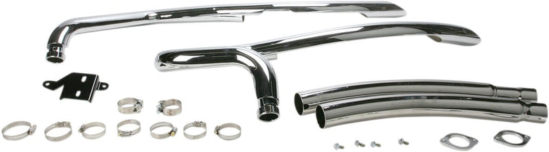 Cobra Speedster Swept Exhaust System Chrome Curved Long Full System Steel Each