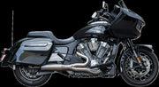 S&S Cycle 2-into-1 Qualifier Exhaust System for 2020-2023 INDIAN CHALLENGER 108 ABS Brushed Silver Race Stainless Steel