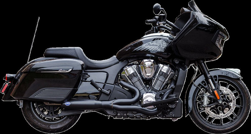 S&S Cycle 2-into-1 Qualifier Exhaust System for 2020-2023 INDIAN CHALLENGER 108 ABS Guardian Black Race Stainless Steel #550-1084