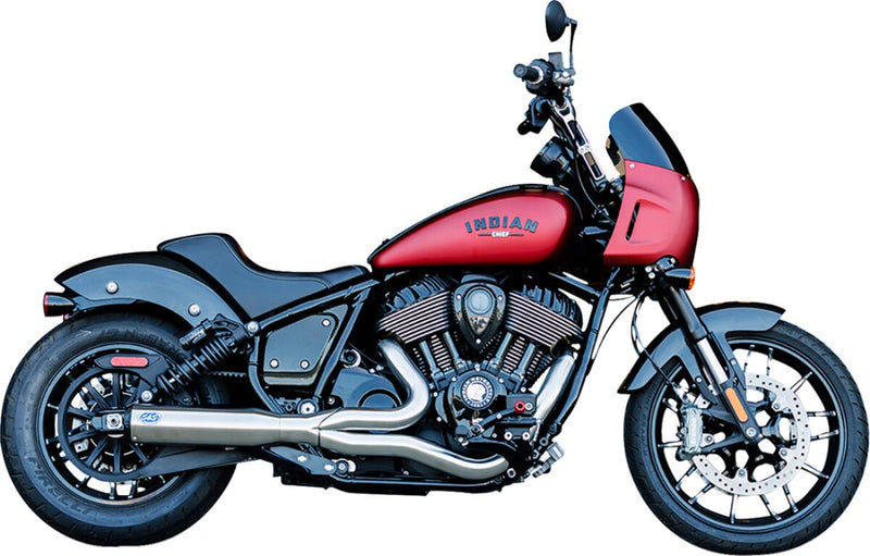 S&S Cycle 2-into-1 Qualifier Exhaust System for 2022-2026 INDIAN CHIEF Brushed Stainless Silver 49 State #550-1115