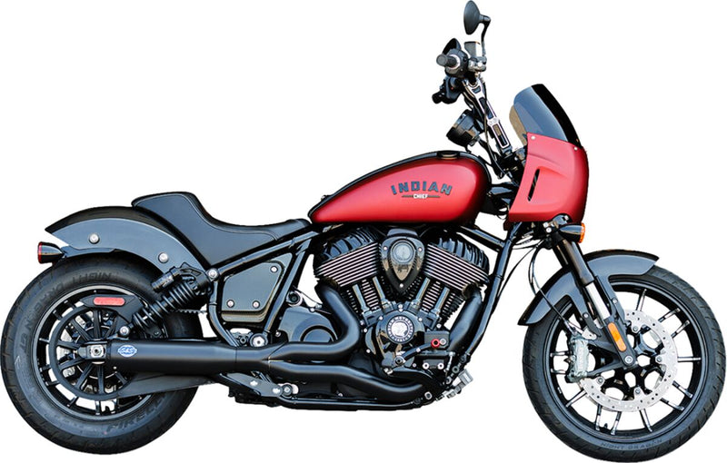 S&S Cycle 2-into-1 Qualifier Exhaust System for 2022-2026 INDIAN CHIEF Guardian Black 49 State #550-1116