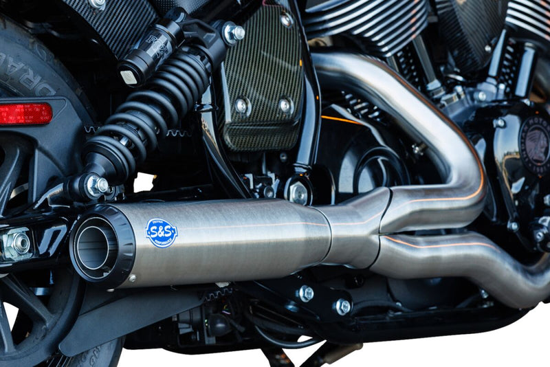 S&S Cycle 2-into-1 Qualifier Exhaust System for 2022-2026 INDIAN CHIEF Brushed Stainless Silver Race