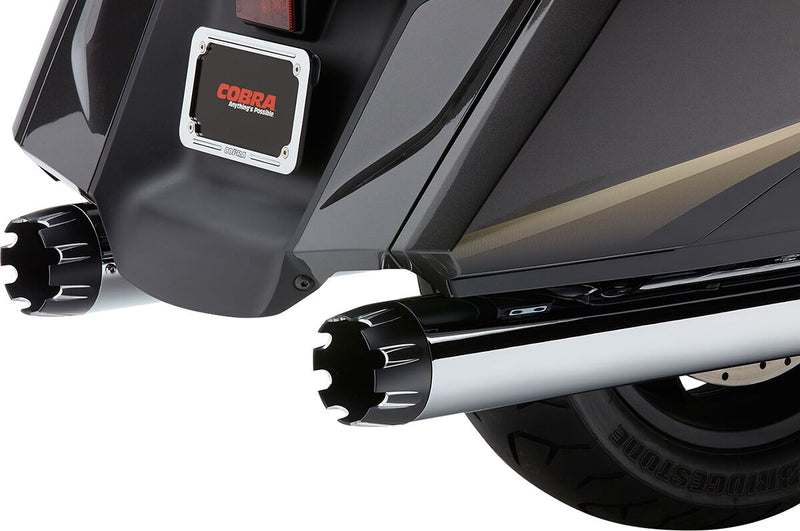 Cobra 4" Slip-On Mufflers Chrome Round Pair