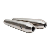 S&S Cycle Race only Slip-On Mufflers Brushed Megaphone Left Right Stainless Steel Pair