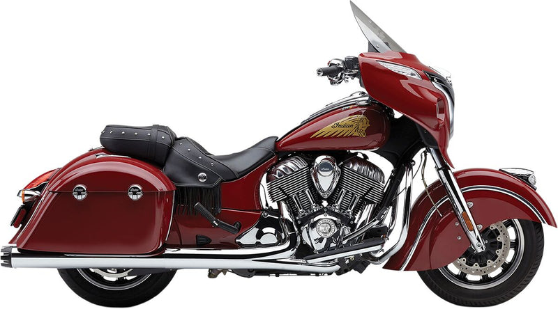 Cobra Dual Cut Neighbour Haters Slip-On Mufflers In Chrome For Indian 2014-2024 Chieftain, Springfiels, Roadmaster & Challenger Models
