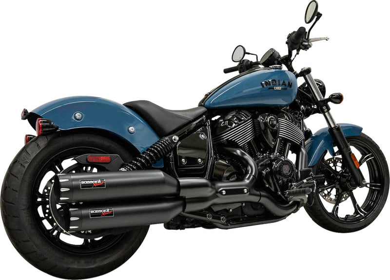 Bassani Black 4 in. Slip-On Mufflers for 2022-2026 Indian Chief Motorcycles