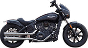 S&S Cycle Grand National Slip-On Mufflers for 2019-2023 INDIAN SCOUT Show Chrome Silver Pair #4110-156-R