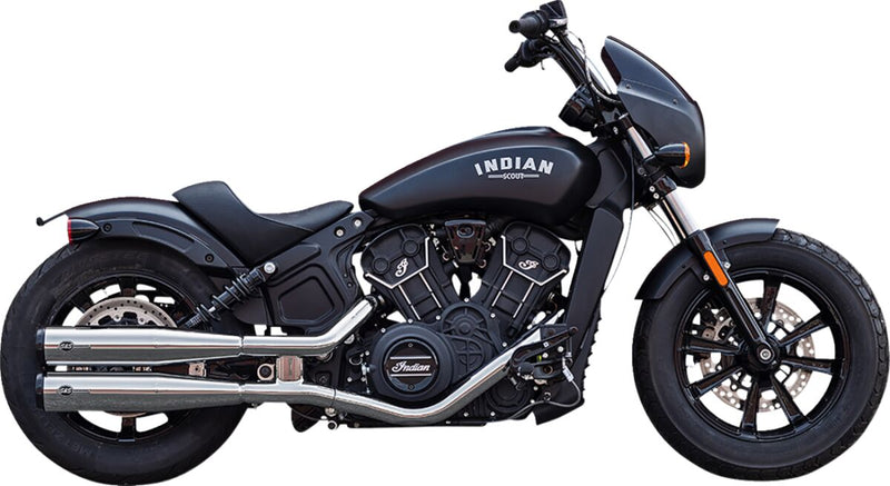 S&S Cycle Grand National Slip-On Mufflers for 2019-2023 INDIAN SCOUT Show Chrome Silver Pair #4110-156-R
