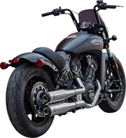 S&S Cycle Grand National Slip-On Mufflers for 2019-2023 INDIAN SCOUT Show Chrome Silver Pair #4110-156-R