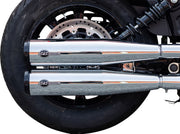 S&S Cycle Grand National Slip-On Mufflers for 2019-2023 INDIAN SCOUT Show Chrome Silver Pair #4110-156-R