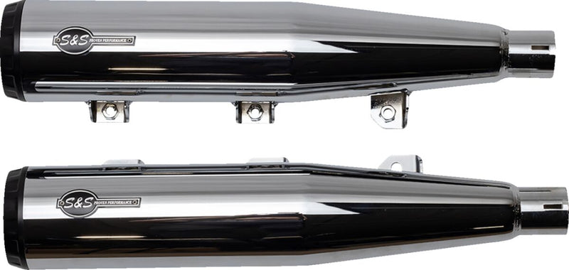 S&S Cycle Grand National Slip-On Mufflers for 2019-2023 INDIAN SCOUT Show Chrome Silver Pair #4110-156-R