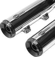 S&S Cycle Grand National Slip-On Mufflers for 2019-2023 INDIAN SCOUT Show Chrome Silver Pair #4110-156-R