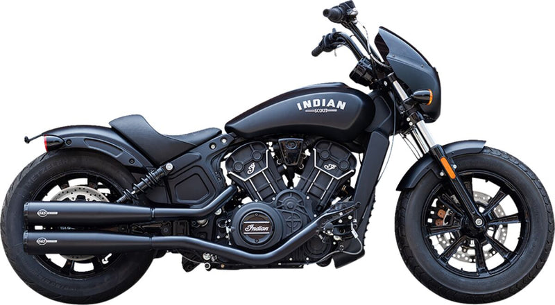 S&S Cycle Grand National Slip-On Mufflers for 2019-2023 INDIAN SCOUT Guardian Black Pair #4110-266-R