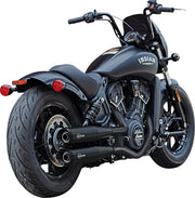 S&S Cycle Grand National Slip-On Mufflers for 2019-2023 INDIAN SCOUT Guardian Black Pair #4110-266-R