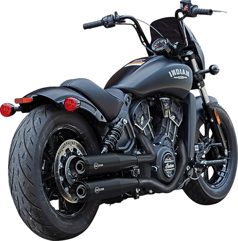S&S Cycle Grand National Slip-On Mufflers for 2019-2023 INDIAN SCOUT Guardian Black Pair #4110-266-R