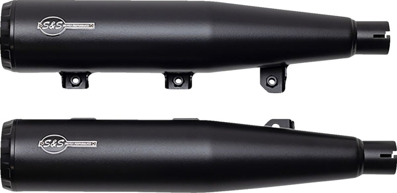S&S Cycle Grand National Slip-On Mufflers for 2019-2023 INDIAN SCOUT Guardian Black Pair #4110-266-R