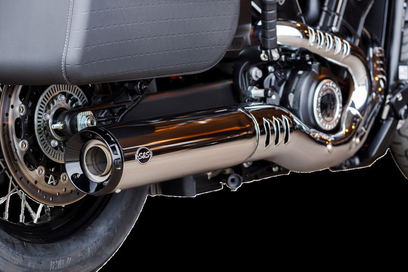 S&S Cycle Grand National Slip-On Mufflers for 2024-2026 INDIAN Chrome Silver #550-1122