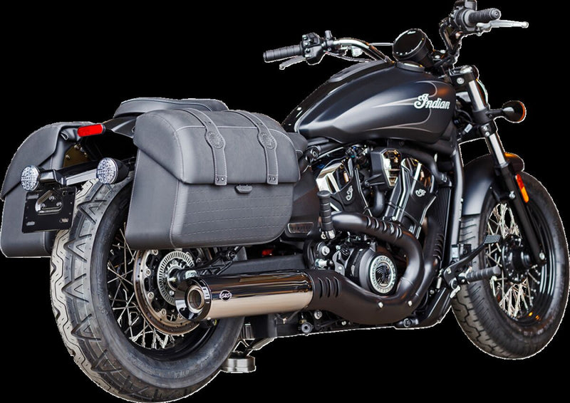 S&S Cycle Grand National Slip-On Mufflers for 2024-2026 INDIAN Chrome Silver #550-1122