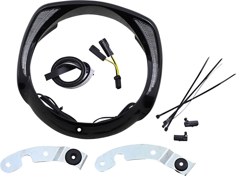 Ciro Headlight Bezel Fang Led Black - Part #124328