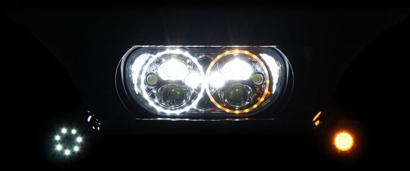 Custom Dynamics Black Chrome 5.75 in. TruBeam Headlight for 2015-2025 Harley-Davidson Touring Motorcycles