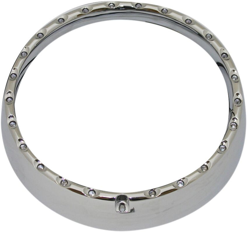 Custom Dynamics DRL Headlight Trim Ring In Chrome For 7 Inch Headlights On Harley-Davidson 2014-2020 Touring Motorcycles