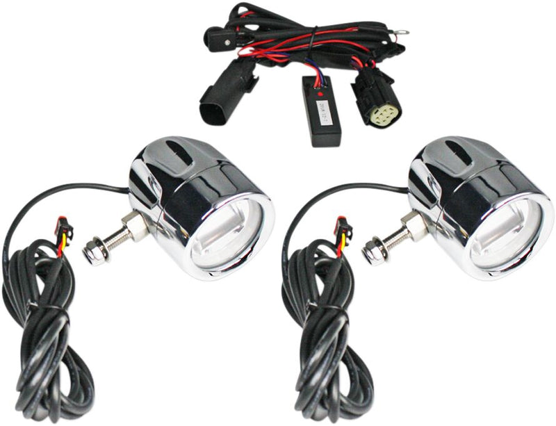 Custom Dynamics Chrome LED Halo Fog Light for 2014-2026 Harley-Davidson Touring Motorcycles