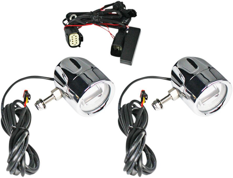 Custom Dynamics Chrome LED Halo Fog Light for 2010-2013 Harley-Davidson Touring Motorcycles