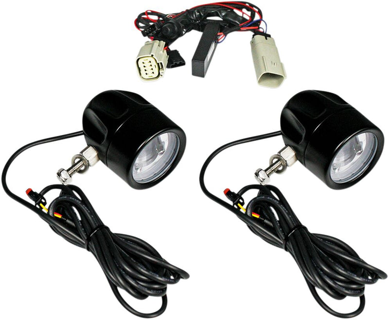 Custom Dynamics Black LED Halo Fog Light for 2014-2019 Harley-Davidson Tri Glide Ultra Classic - FLHTCUTG and 2015-2019 Harley-Davidson Freewheeler - FLRT Motorcycles
