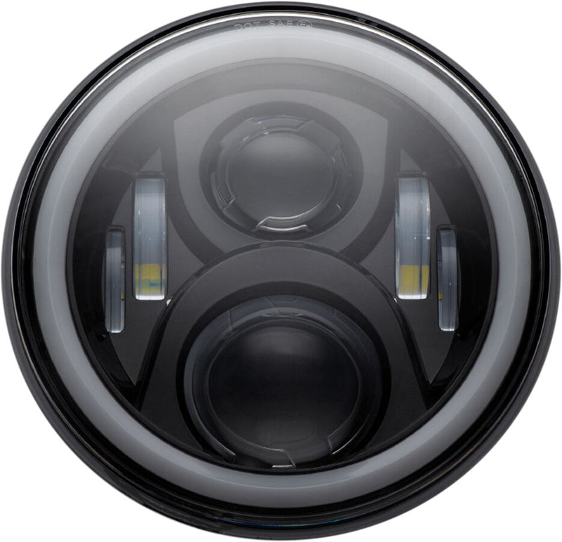 Custom Dynamics Black 7 in. LED Halo Headlamp w/Mounting Ring for Various Harley-Davidson Motorcycles (See Fitment List)