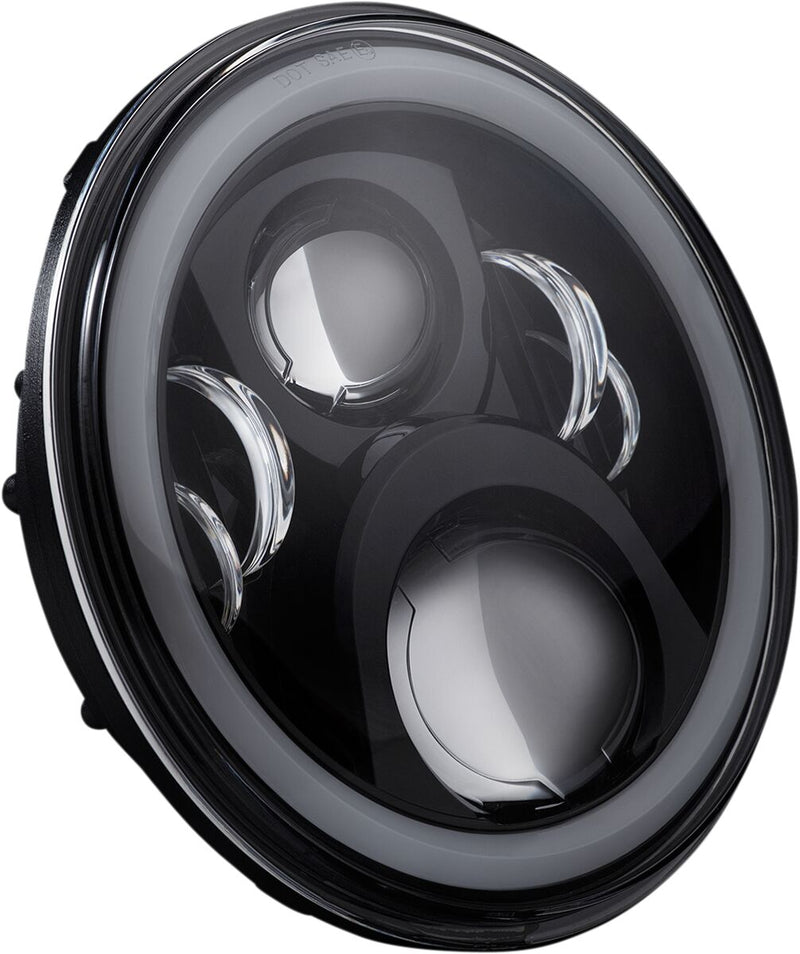 Custom Dynamics Black 7 in. LED Halo Headlamp w/Touring Adaptor for 1995-2006,2014-2025 Harley-Davidson Touring and 2014-2025 Harley-Davidson Trike Motorcycles