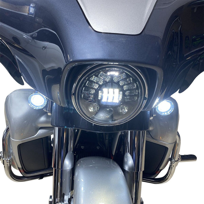 Custom Dynamics Chrome 7 in. Adaptive Headlight for Select Indian Motorcycles