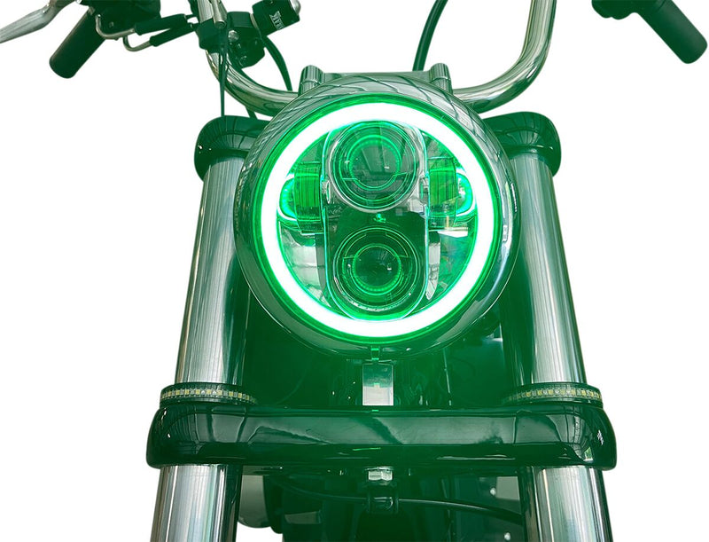 Custom Dynamics Chrome 5.75 in Proglow LED Headlamp w/Colour Changing Halo for Various Harley-Davidson Motorcycles (See Fitment List)