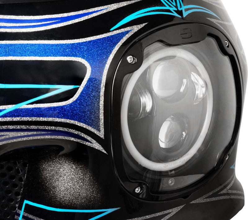 Custom Dynamics Black 5.75 in. LED Halo Headlamp for Various Harley-Davidson Motorcycles (See Fitment List)