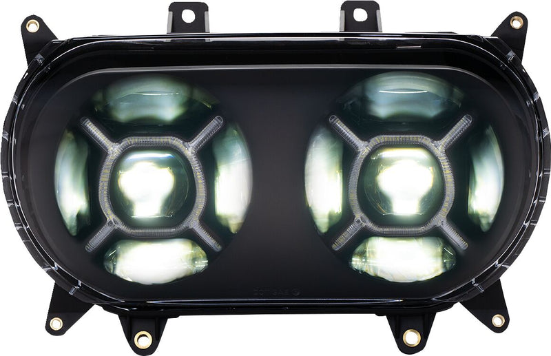 Custom Dynamics Black Double-X LED Headlight for 2015-2025 Harley-Davidson Touring Motorcycles