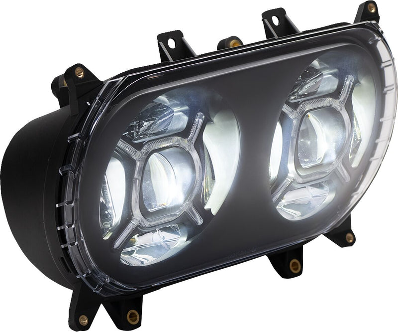 Custom Dynamics Black Double-X LED Headlight for 2015-2025 Harley-Davidson Touring Motorcycles