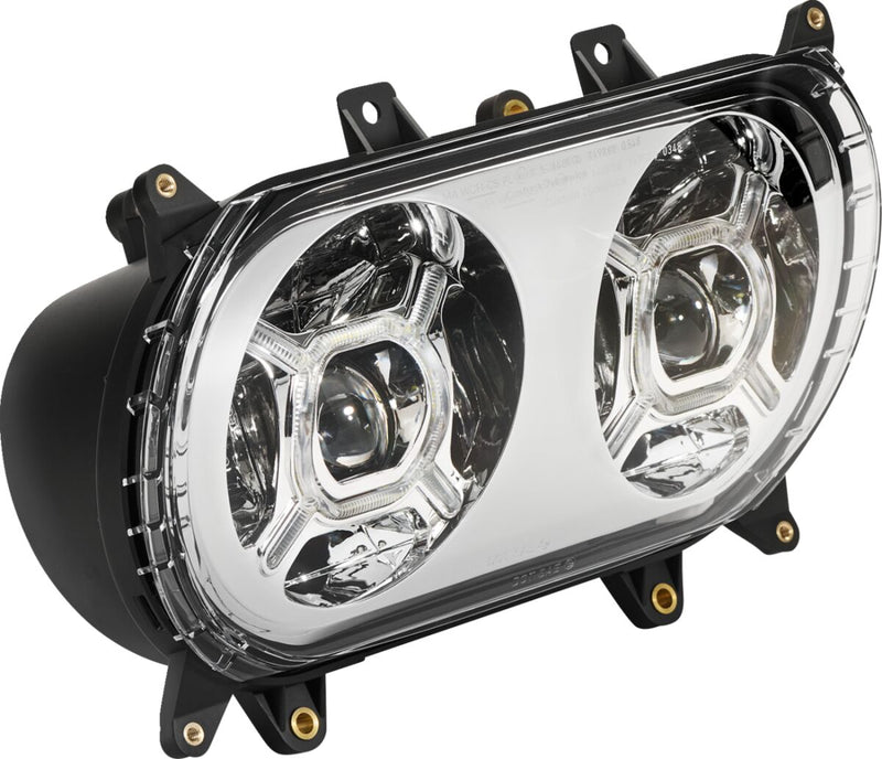 Custom Dynamics Chrome Double-X LED Headlight for 2015-2025 Harley-Davidson Touring Motorcycles