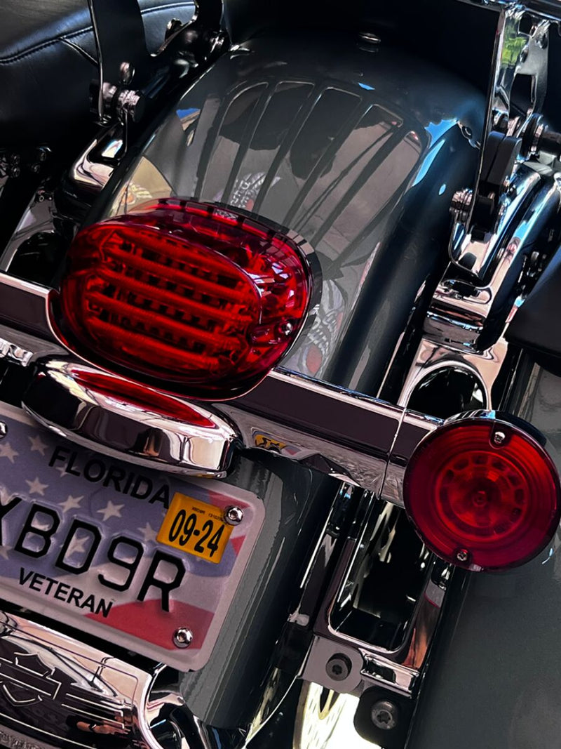 Custom Dynamics ProBeam LED Squareback Low-Profile Taillight w/Red Lens for Various Harley-Davidson Motorcycles (See Fitment List)