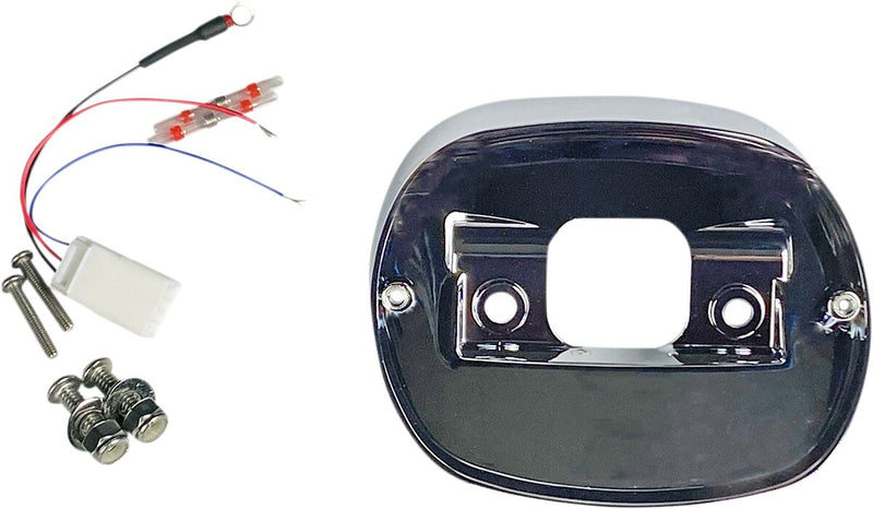 Custom Dynamics Chrome Taillight Base Plate for Various Harley-Davidson Motorcycles (See Fitment List)