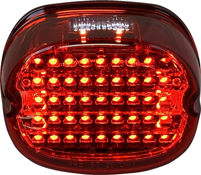 Custom Dynamics Low Profile LED Taillight w/Licence Plate Illumination Window w/Red Lens for Various Harley-Davidson Motorcycles (See Fitment List)