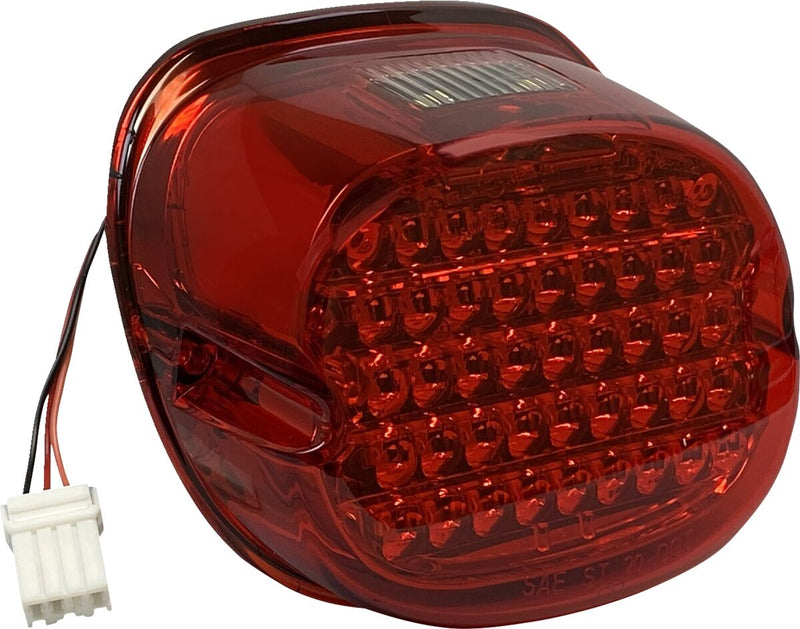 Custom Dynamics Low Profile LED Taillight w/Licence Plate Illumination Window w/Red Lens for Various Harley-Davidson Motorcycles (See Fitment List)