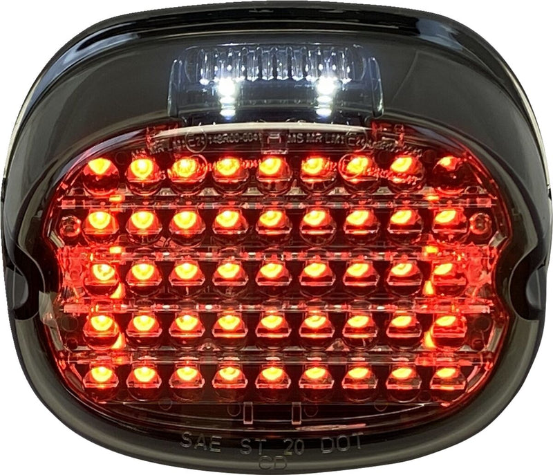 Custom Dynamics Low Profile LED Taillight w/Licence Plate Illumination Window w/Smoke Lens for Various Harley-Davidson Motorcycles (See Fitment List)