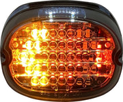 Custom Dynamics Smoke Lens Low Profile LED Taillight with Integrated Auxiliary Turn Signals w/Top Tag Light Window for Various Harley-Davidson Motorcycles (See Fitment List)