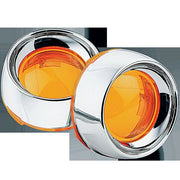 Kuryakyn Deep Dish Bezels With Amber Lenses In Chrome #KUR2108