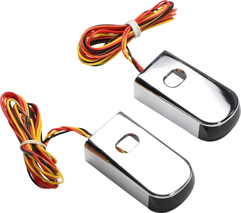 Alloy Art Chrome LED Fender Strut Lights - Red LED w/Smoke Lens for 2004-2022 Harley-Davidson Sportster Motorcycles
