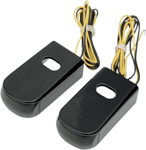 Alloy Art Black LED Fender Strut Lights - Amber LED w/Smoke Lens for 2004-2022 Harley-Davidson Sportster Motorcycles