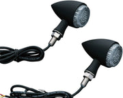 Kuryakyn Front ECE Approved Amber Torpedo L.E.D. Indicator Lights (Turn Only) In Matte Black #KUR2510