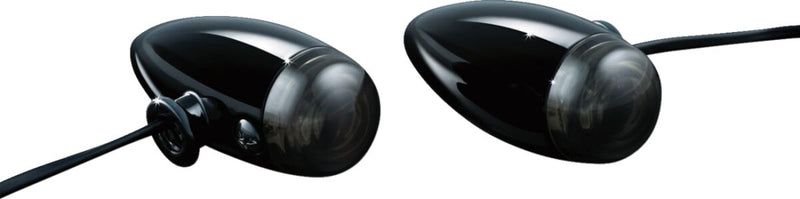 Kuryakyn Super Bright Amber L.E.D. Mini Bullets In Gloss Black
