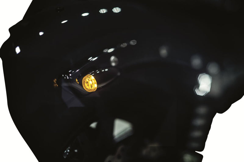 Kuryakyn Super Bright Amber L.E.D. Mini Bullets In Gloss Black #KUR2504