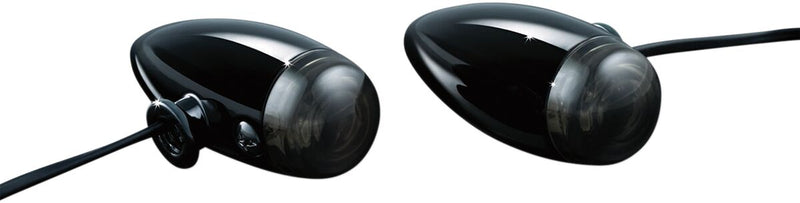 Kuryakyn Super Bright Amber L.E.D. Mini Bullets In Gloss Black